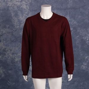 Method V-Neck Lightweight Sweater w Faux Crew Look
